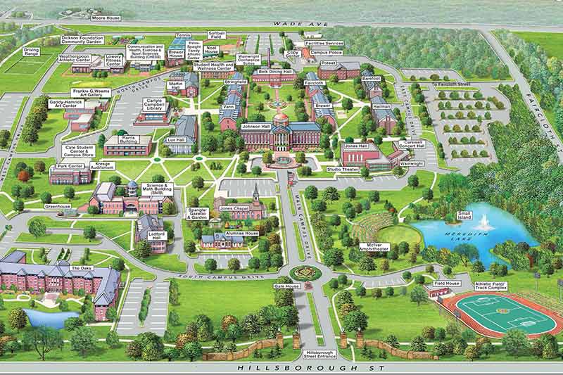 Big Color Campus Map Showing Parking and Buildings
