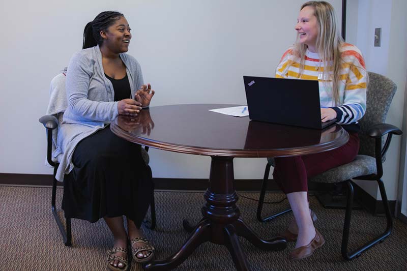 Career Coach Meeting with Student.