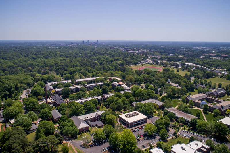 aerial view of campus