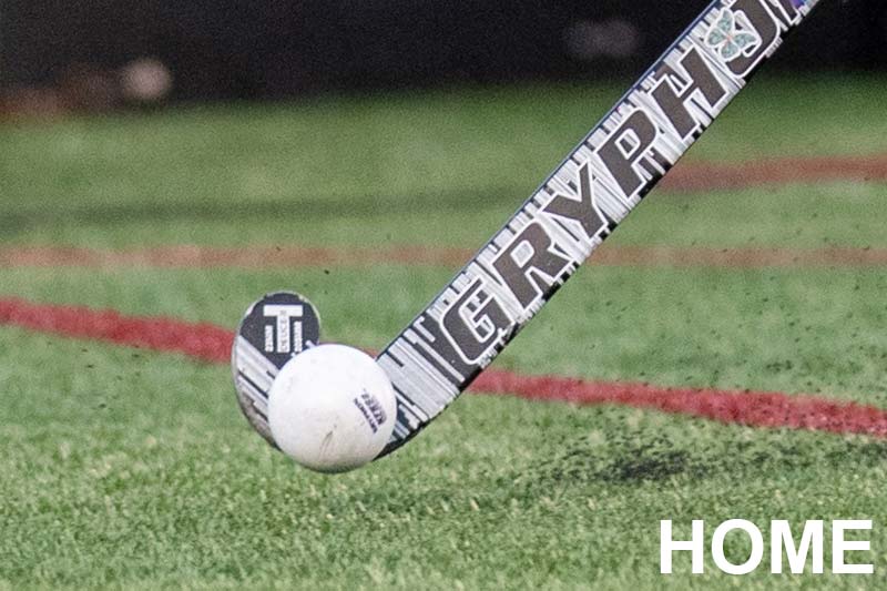 Field Hockey Stick with text HOME.