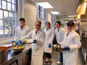 MSN Students in Food Lab Prepping Food