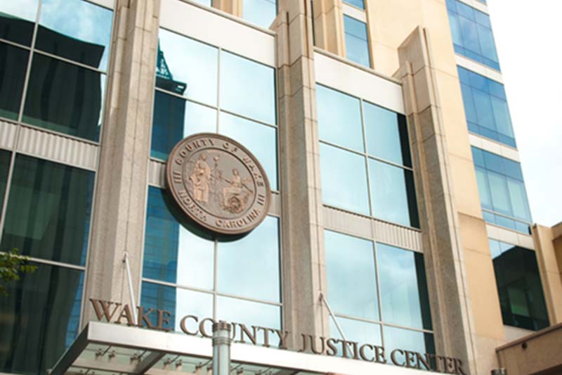 The Justice Center building for wake county in Raleigh.