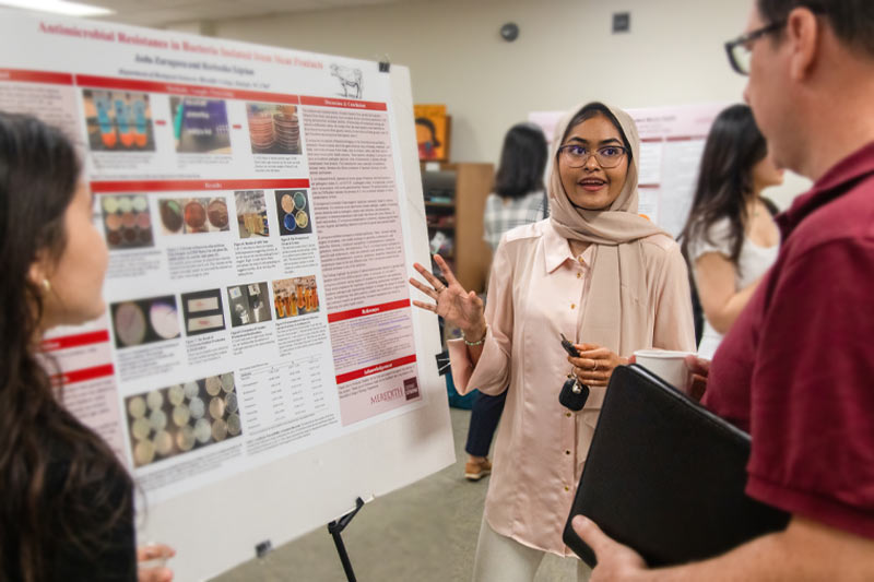 Student presenting their researching project.