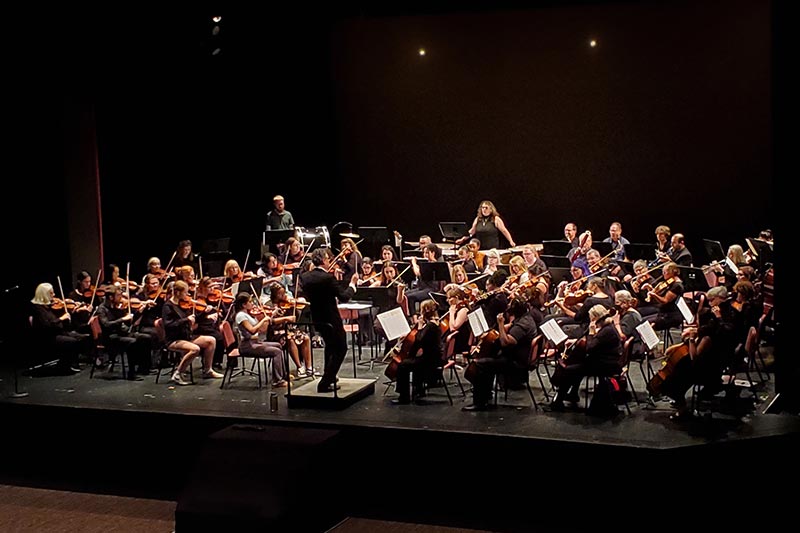 Meredith Philharmonic performing in Jones Auditorium.