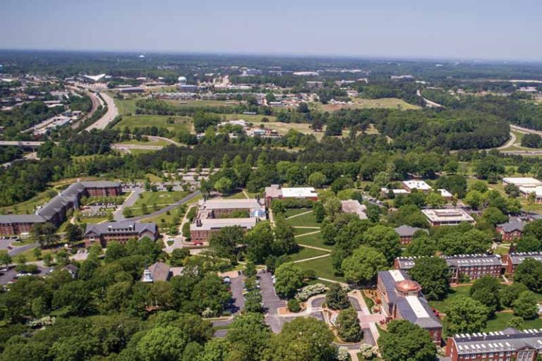 Aerial View of Meredith campus